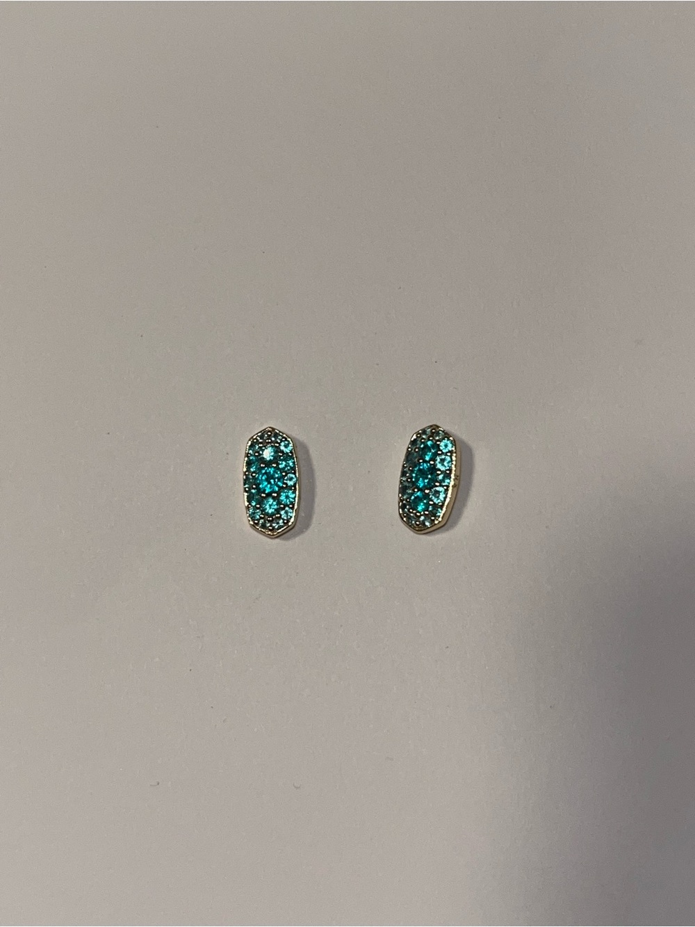Kendra Scott Deep Teal Crystal Pavé Elongated Stud Earrings